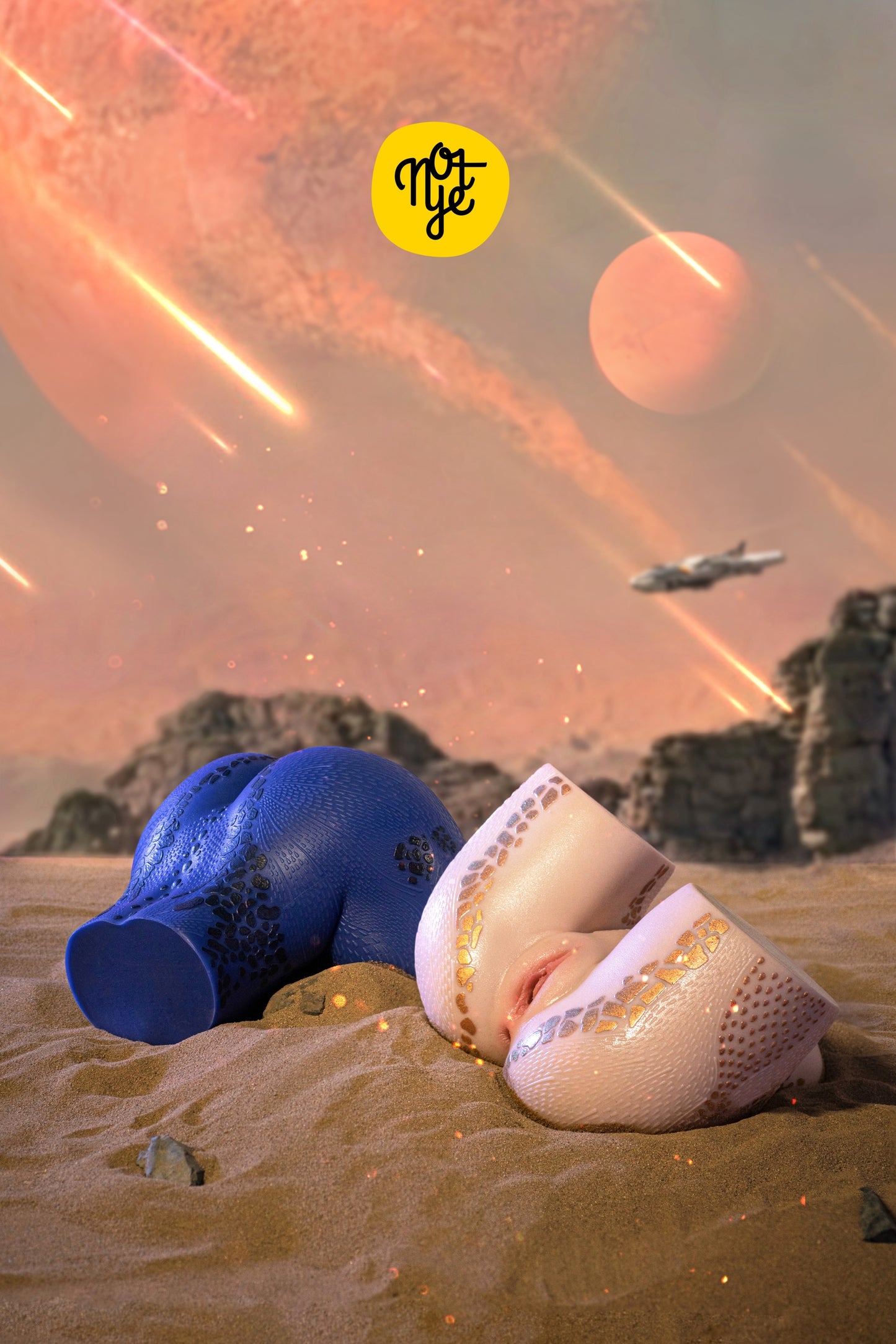 NOT YE! S16 Pandora Butt 17.6LB Realistic Pocket Pussy Ass Silicone Torso Butt Male Masturbator Gold Blue Skin