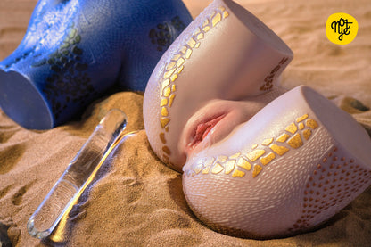 NOT YE! S16 Pandora Butt 17.6LB Realistic Pocket Pussy Ass Silicone Torso Butt Male Masturbator Gold Blue Skin